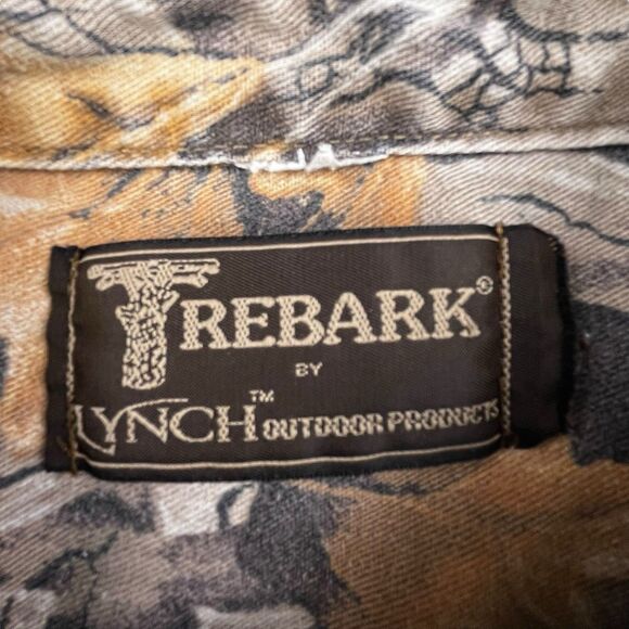 Vintage TreBark Hunting Shirt 2XL Tan Camo Long Sleeve Button Down Lynch Outdoor - Picture 4 of 11